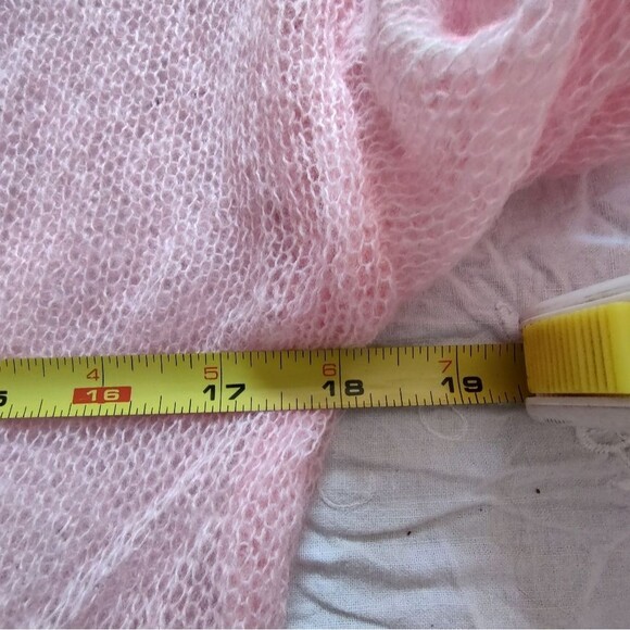 Pink Sheer Super Stretchy Slouch Roll Neck Sweater Size Medium - Picture 7 of 8
